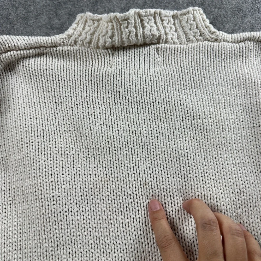 Vtg Heirloom Collectible Sweater Womens M Cream‎ Geometric 1992 Mock Neck